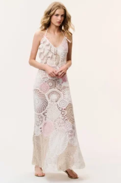 Adalita Patchwork Crochet Maxi Dress