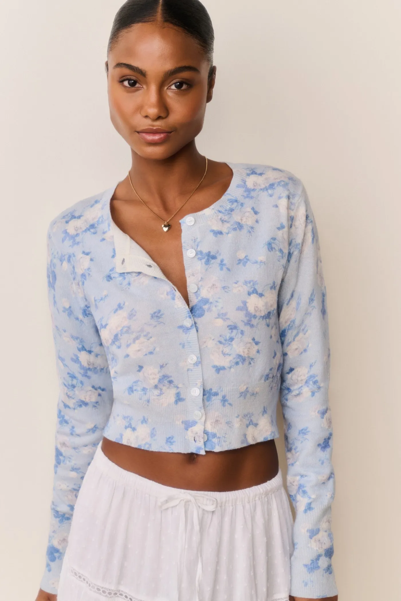Adeanne Heirloom Print Cotton Cardigan