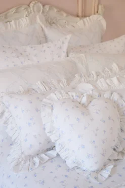 Atlantic Shore Ruffle Heart Pillow
