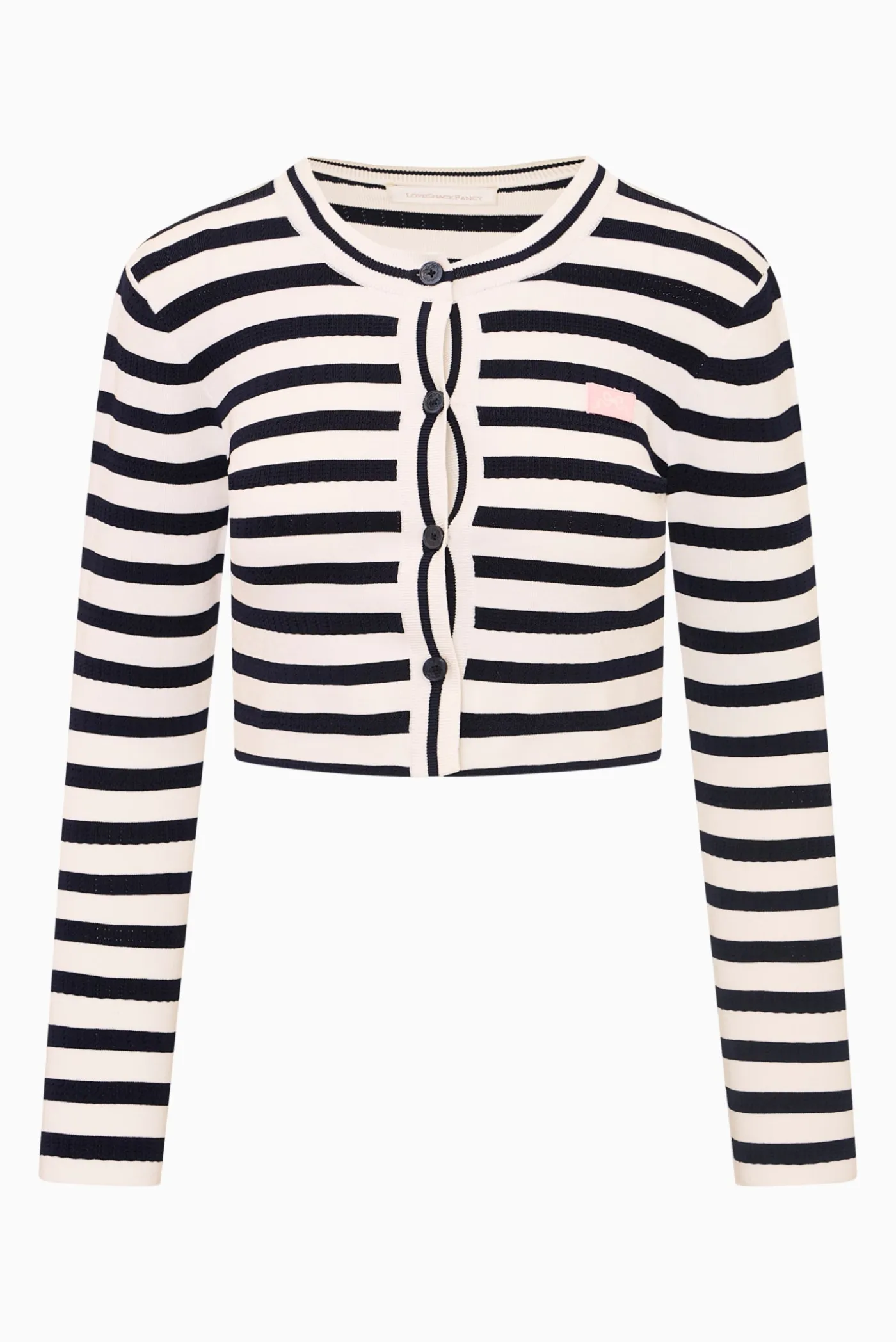 Avanette Striped Stretch Knit Cardigan