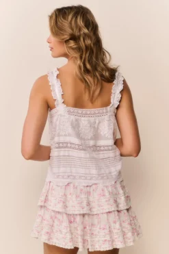 Blooming Floral Ruffle Mini Skirt