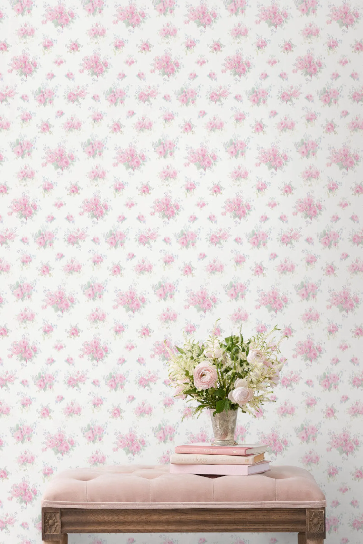 Breezy Ikat Rose Standard Wallpaper