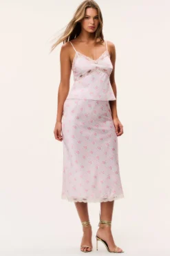 Castle Floral Satin Maxi Skirt