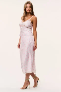 Castle Floral Satin Maxi Skirt