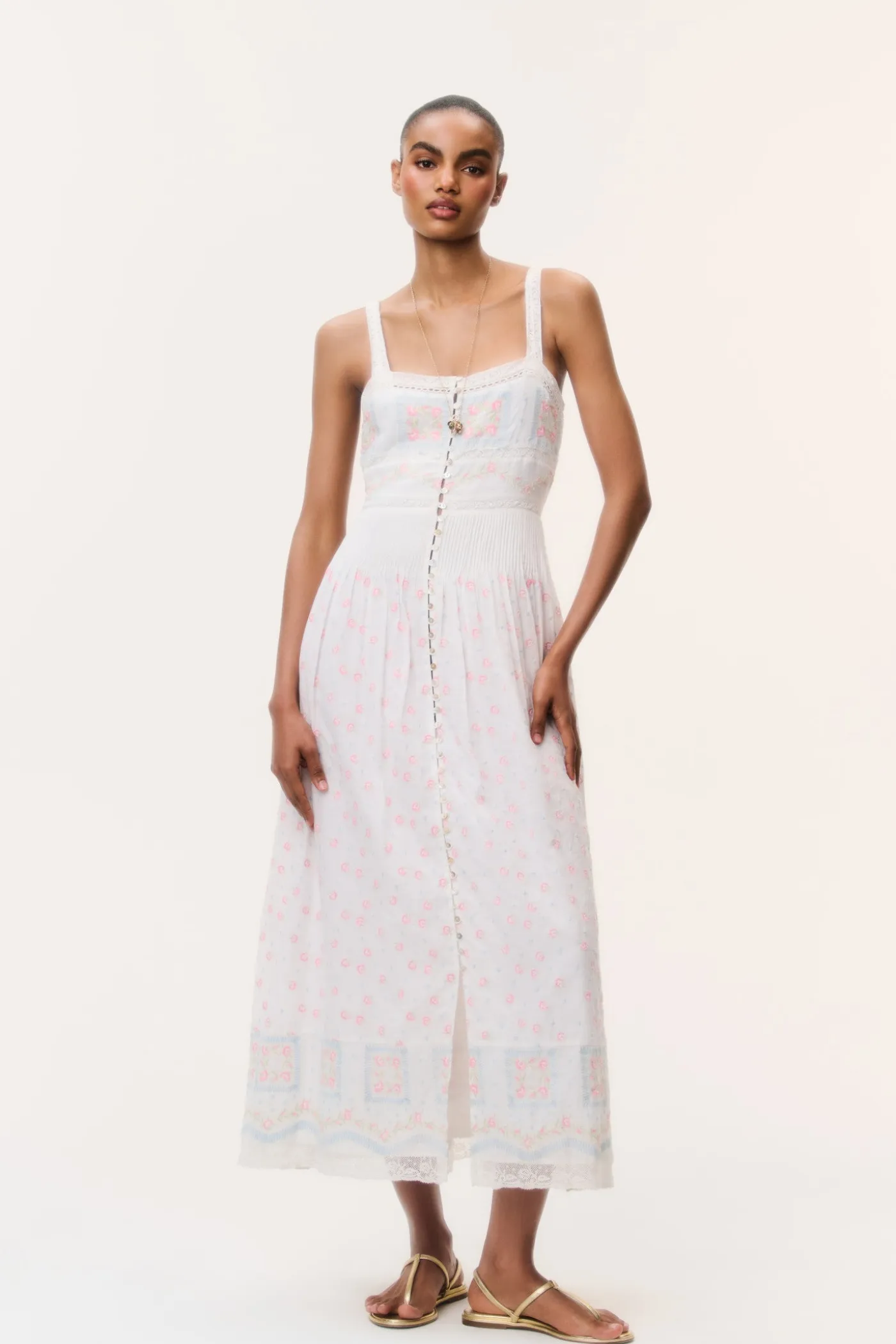 Cerys Embroidered Cotton Maxi Dress