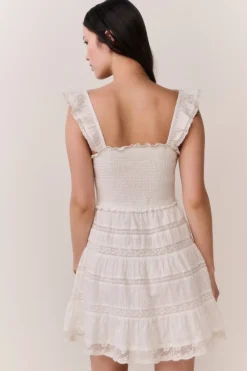 Colbera Lace-Trimmed Cotton Mini Dress