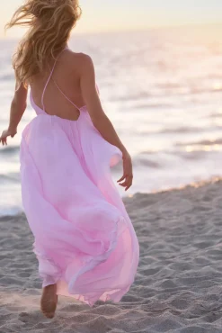 Dayna Chiffon Open Back Maxi Dress