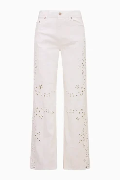 Dellah Floral Eyelet Jeans