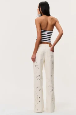 Dellah Floral Eyelet Jeans
