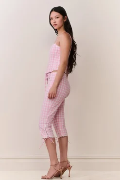 Elarose Gingham Capri Pant