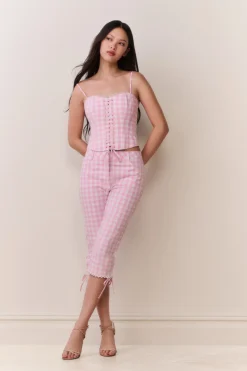 Elarose Gingham Capri Pant