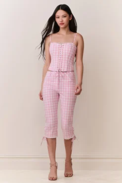 Elarose Gingham Capri Pant