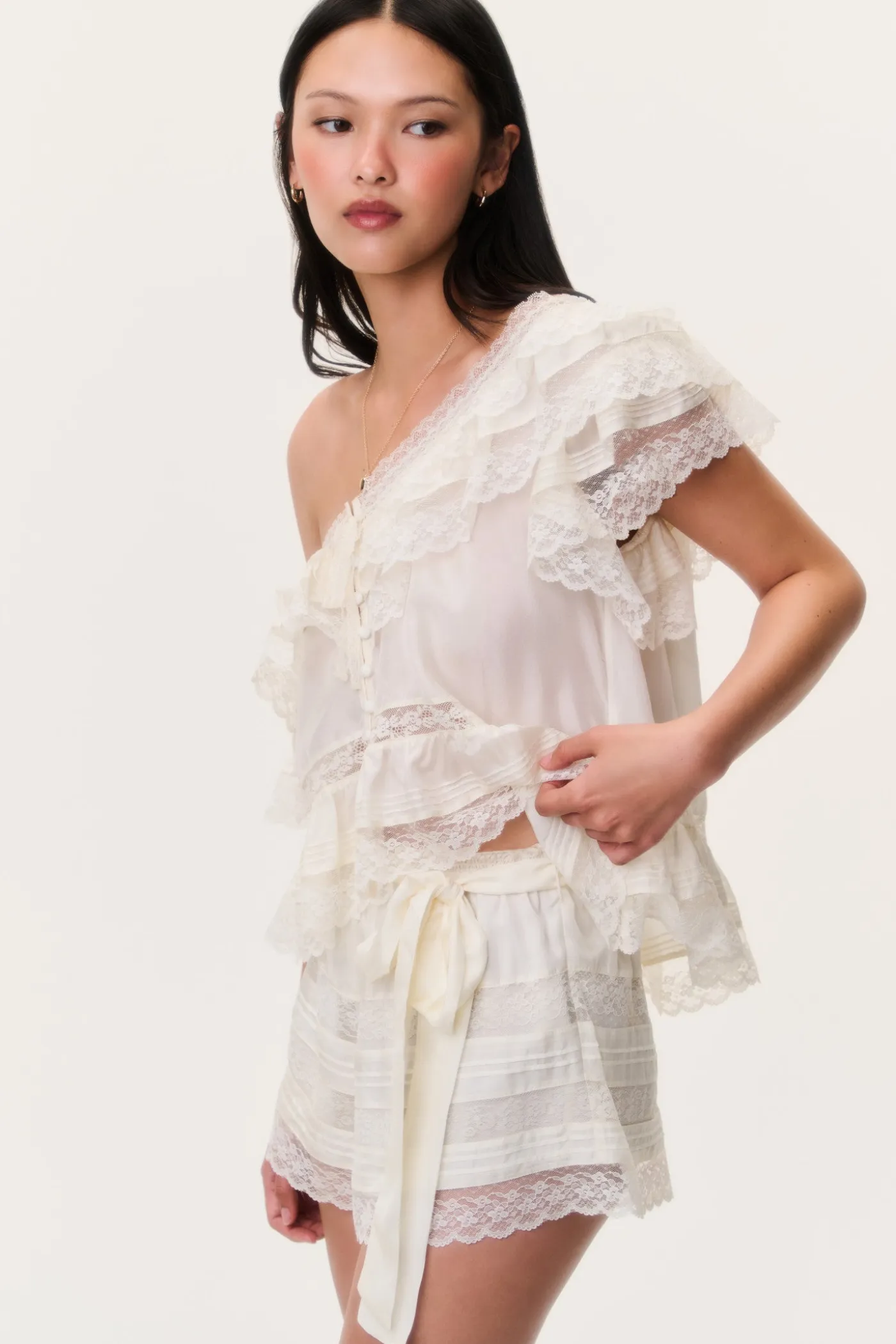 Emanuela Silk Lace Shorts