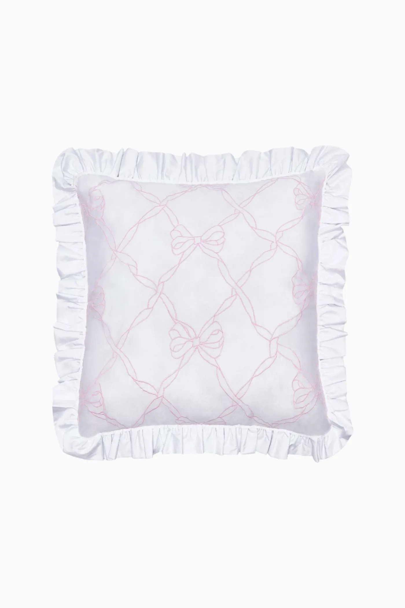 Embroidered Ruffle Euro Pillow
