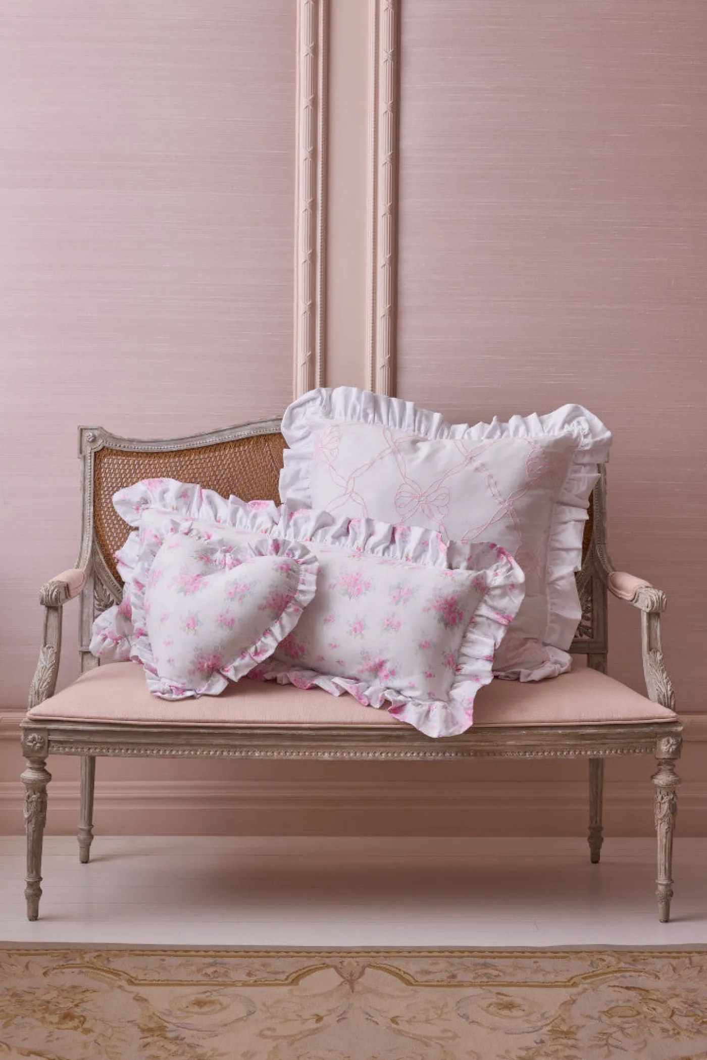 Embroidered Ruffle Euro Pillow