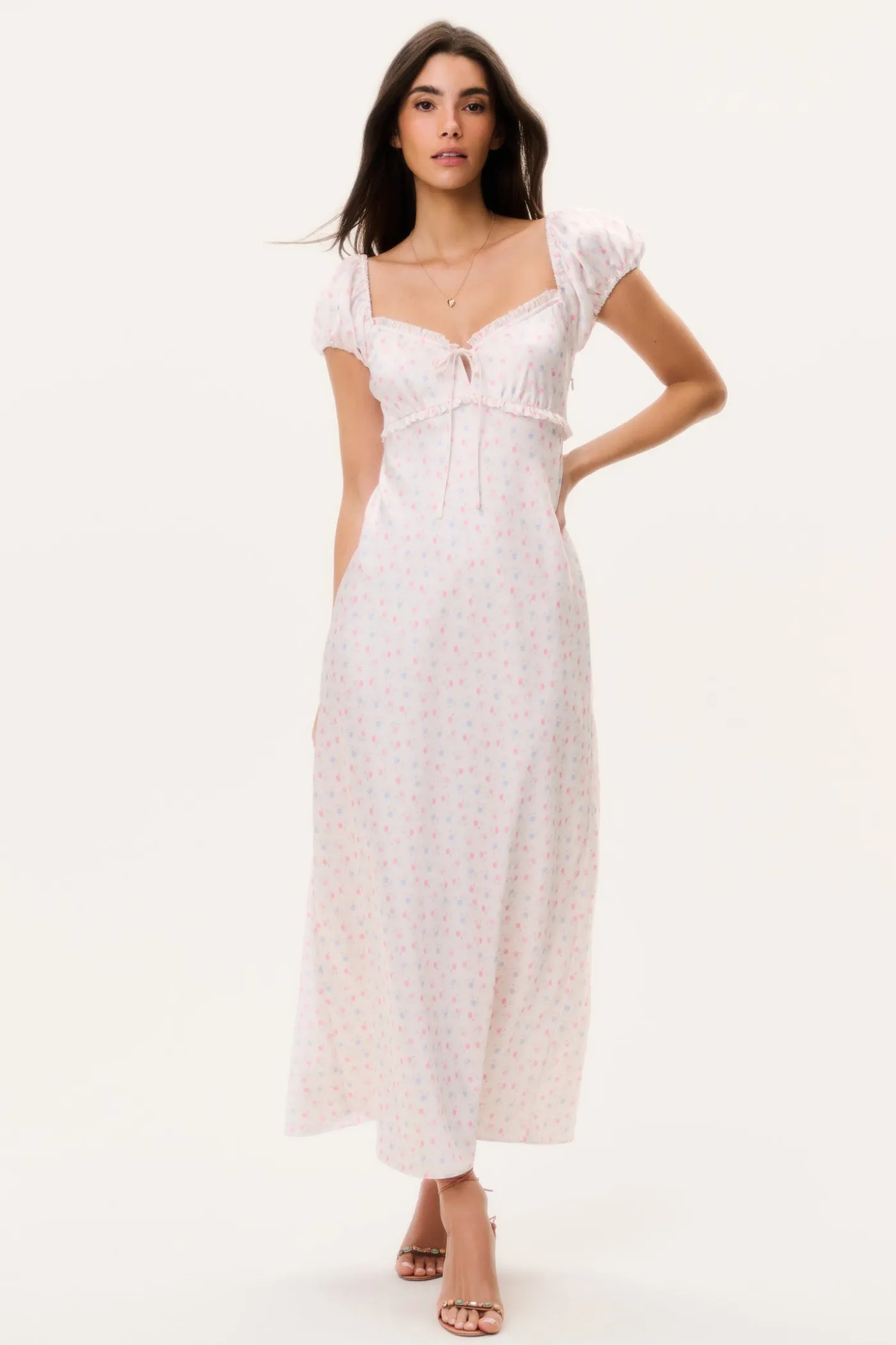 Epone Floral Puff Sleeve Maxi Dress