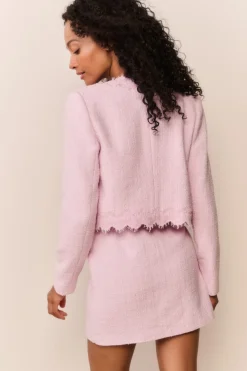 Erina Lace-Trimmed Tweed Jacket