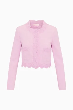 Erina Lace-Trimmed Tweed Jacket