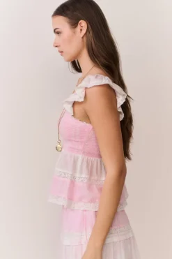 Eugene Mixed Print Cotton Top