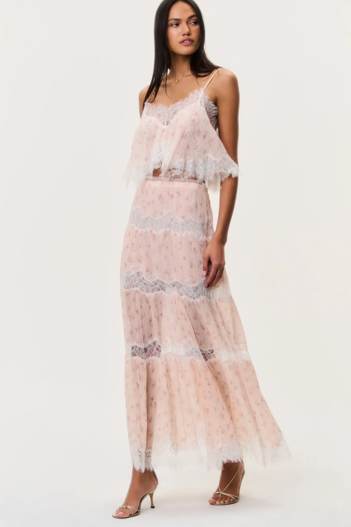 Everhart Cotton-Silk Lace Maxi Skirt