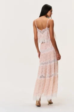 Everhart Cotton-Silk Lace Maxi Skirt