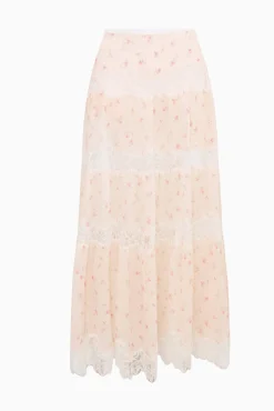 Everhart Cotton-Silk Lace Maxi Skirt