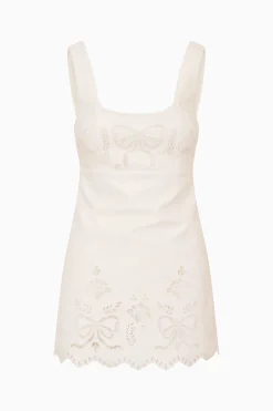 Fable Linen-Cotton Eyelet Mini Dress