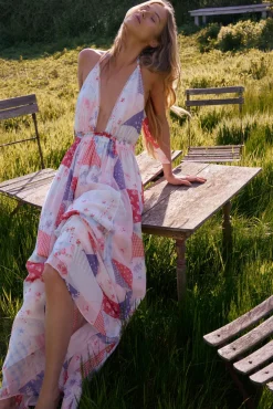 Fancy Patchwork Halter Maxi Dress