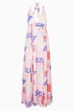Fancy Patchwork Halter Maxi Dress