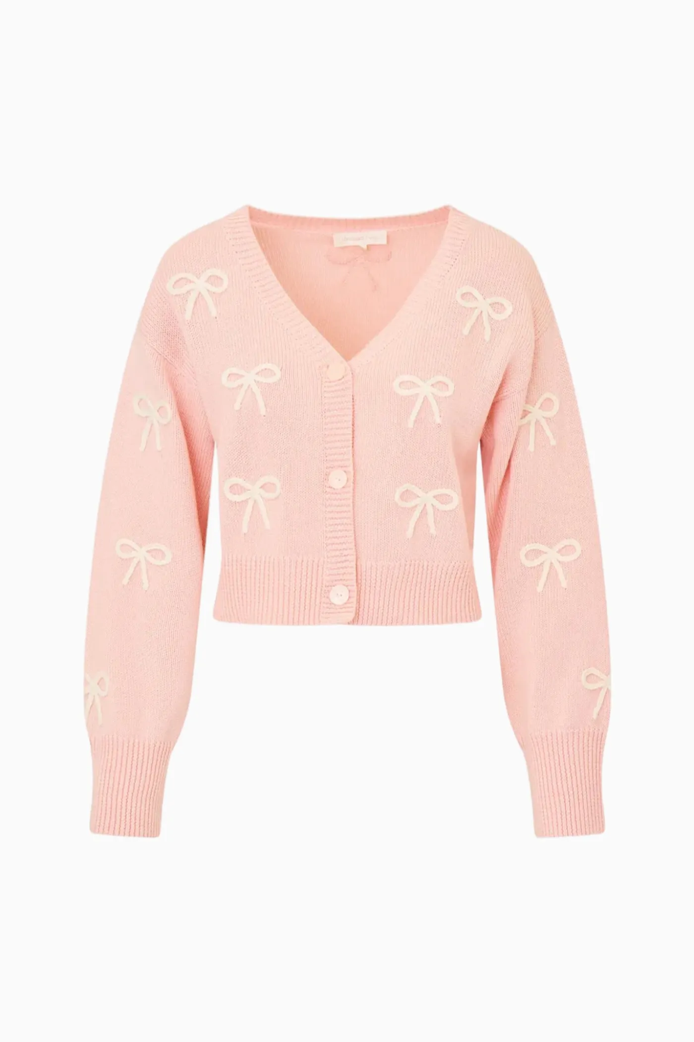 Francette Cotton Bow Embroidered Cardigan