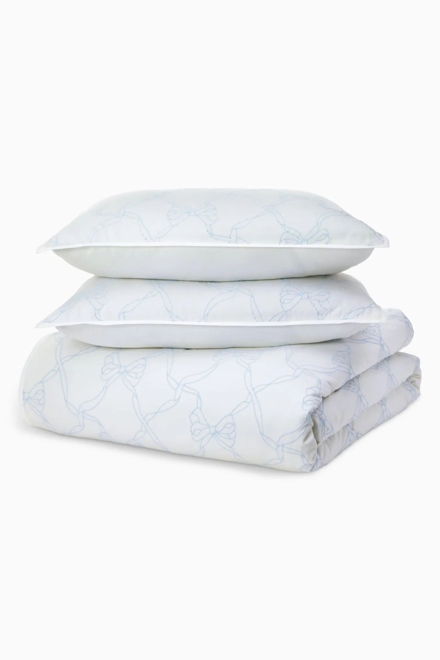 Garden Bow Embroidered Bow Duvet Cover + Sham Set