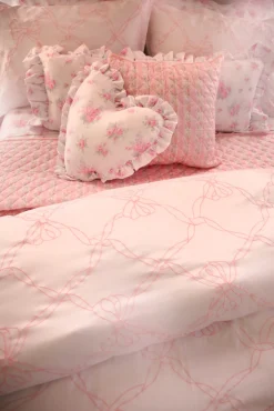 Garden Bow Embroidered Bow Duvet Cover + Sham Set
