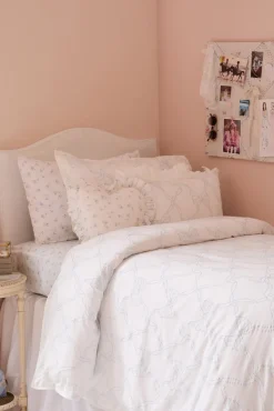 Garden Bow Embroidered Bow Duvet Cover + Sham Set