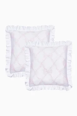 Garden Bow Ruffle Euro Pillow Sham Set Of 2