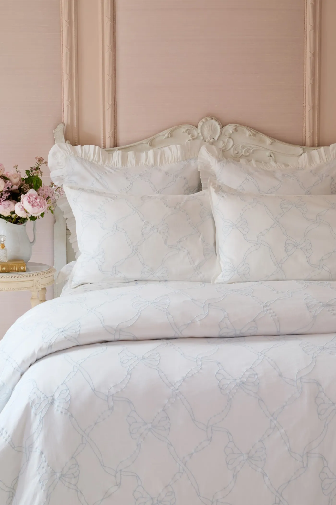 Garden Bow Ruffle Euro Pillow Sham Set Of 2