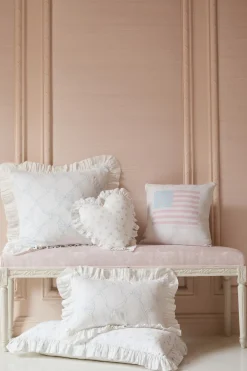Garden Bow Ruffle Throw Pillow