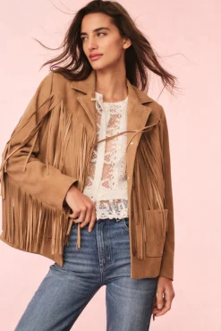 Geraline Suede Fringe Jacket