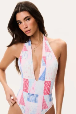 Glenna Patchwork One-Piece Swimsuit