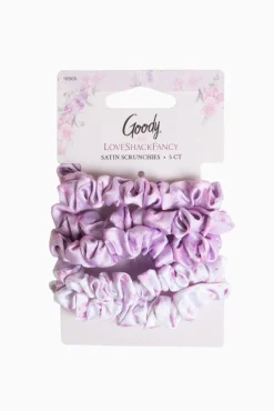 Goody x Love Shack Fancy Satin Scrunchies - 5ct - Happy Thoughts & Ribbon Rosa