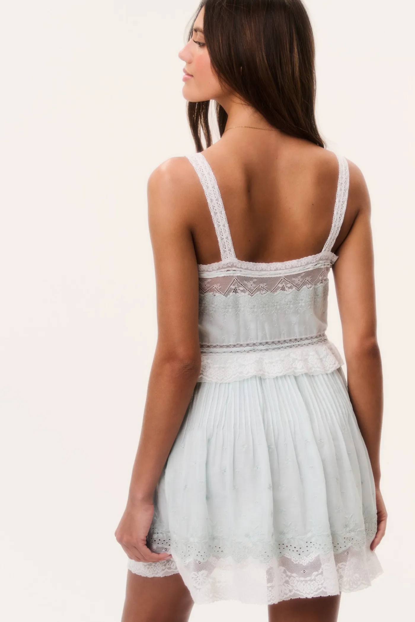 Hadlee Cotton Lace-Trimmed Mini Dress