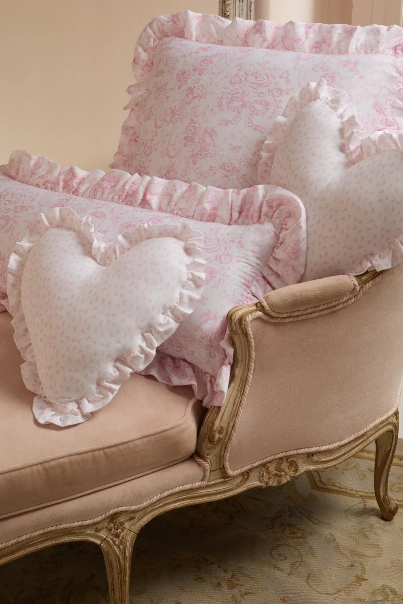 Heart Shape Ruffle Pillow