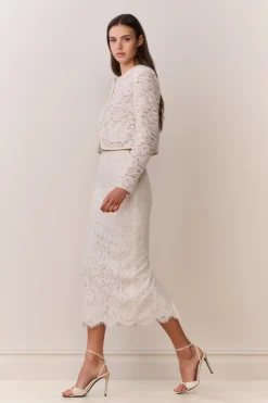 Ilse Lace Midi Pencil Skirt