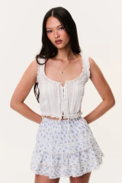 Indigo Cloud Ruffle Mini Skirt