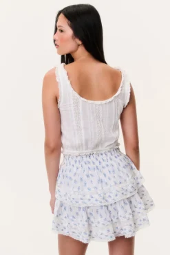 Indigo Cloud Ruffle Mini Skirt