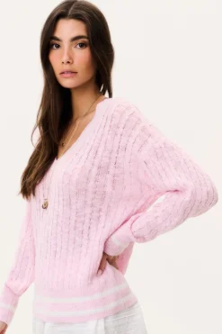 Jessanna Linen-Cotton Cable Knit Pullover