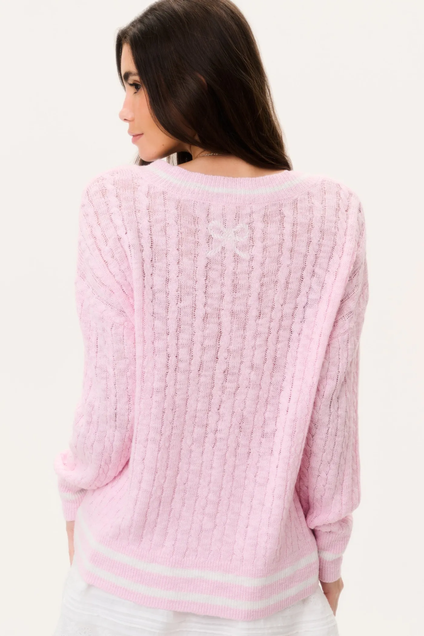 Jessanna Linen-Cotton Cable Knit Pullover
