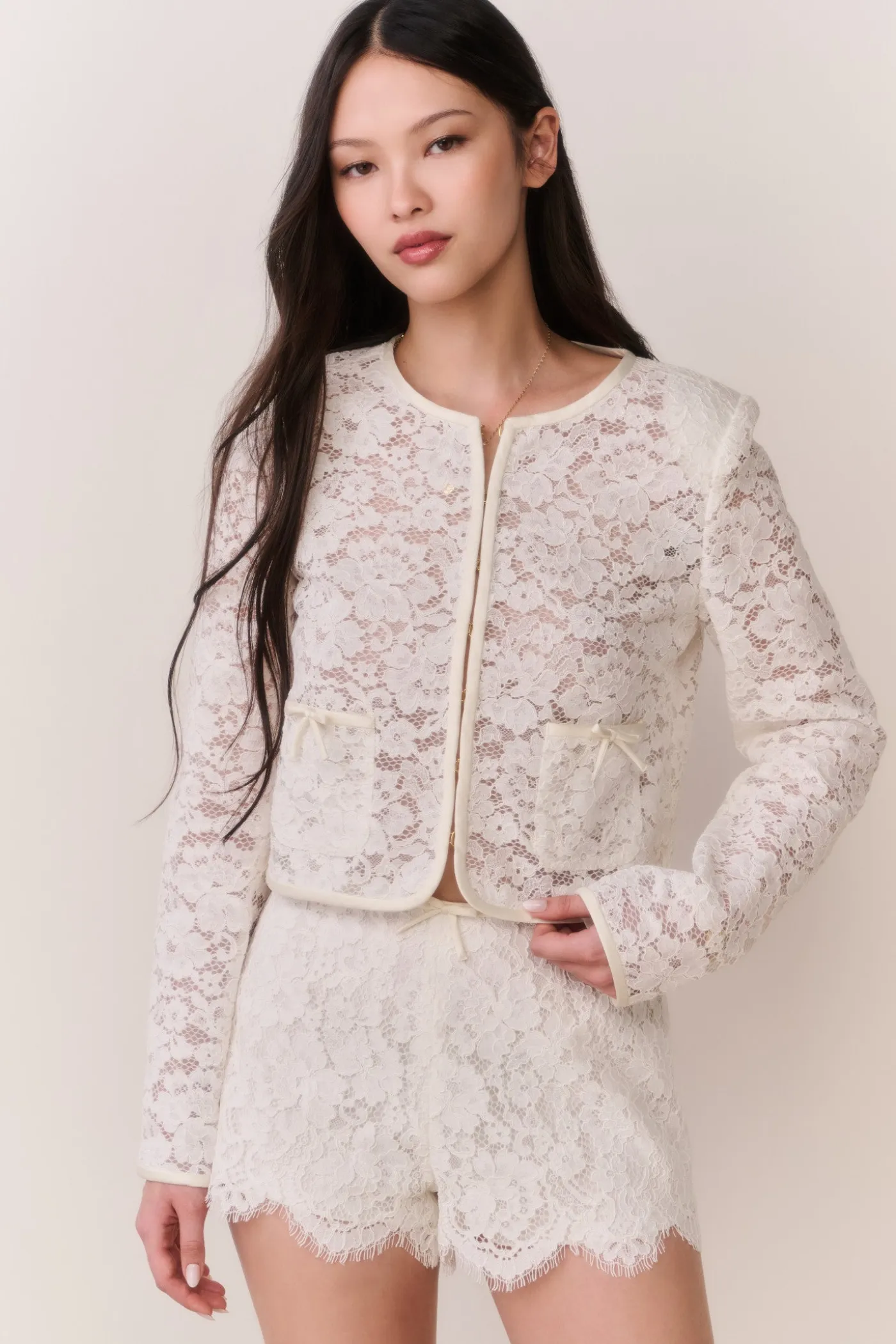 Junetta Cropped Lace Jacket