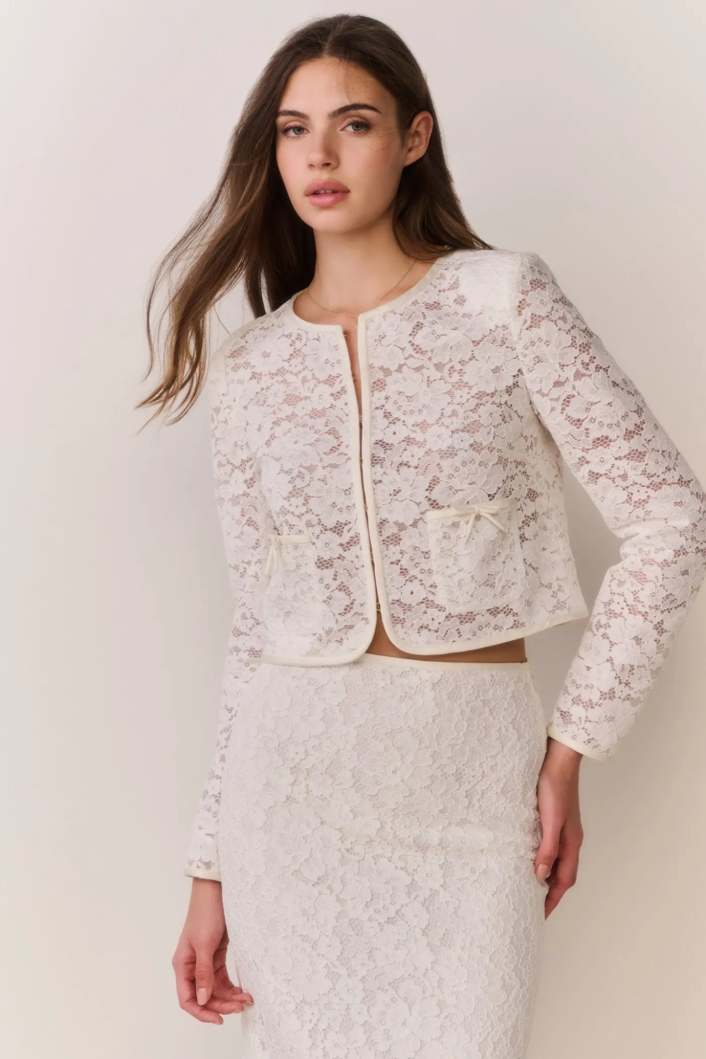 Junetta Cropped Lace Jacket