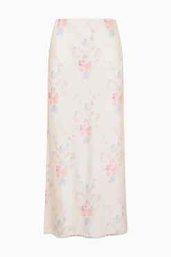 Kalo Floral Bow Print Slip Skirt