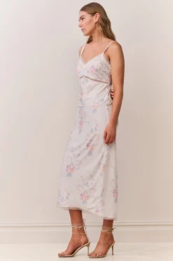Kalo Floral Bow Print Slip Skirt